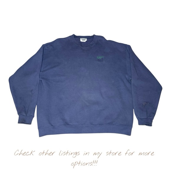 Vintage 90s Lee USA Made Goldman Sachs Logo Navy Finance Crewneck Sweatshirt